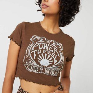 ACW brown concert baby tee NWOT